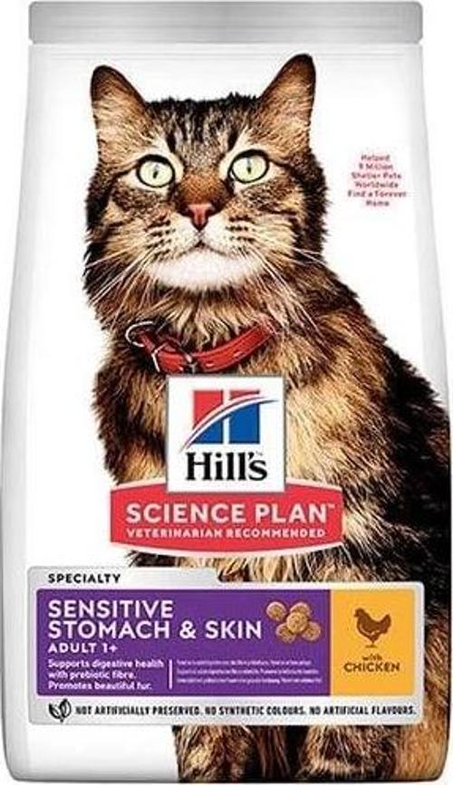 Hills Sensitive Skin Deri Tüy ve Sindirim Hassasiyeti için Yetişkin Kedi Maması 1.5 Kg