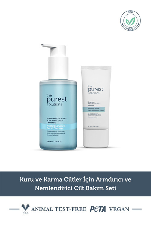 Kuru Ve Karma Ciltler İçin Arındırıcı Ve Nemlendirici Cilt Bakım Seti