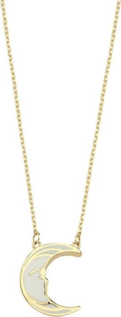 14 Ayar Ay Tasarım Altın Kolye