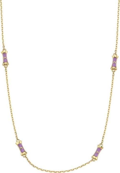 14 Ayar Lila Figürlü Tasarım Zincir Altın Kolye