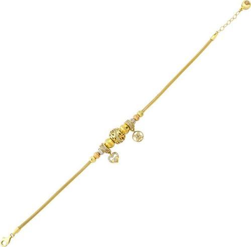 14 Ayar Charm Dorika Tasarım Altın Bileklik