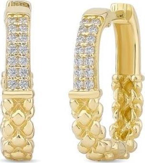 14 Ayar Taşlı Buttercup Altın Küpe