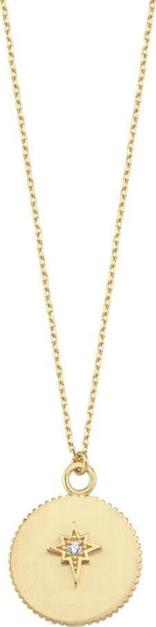 14 Ayar Kutup Yıldızı Tasarım Taşlı Altın Kolye