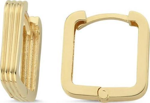 14 Ayar Dörtgen Altın Küpe