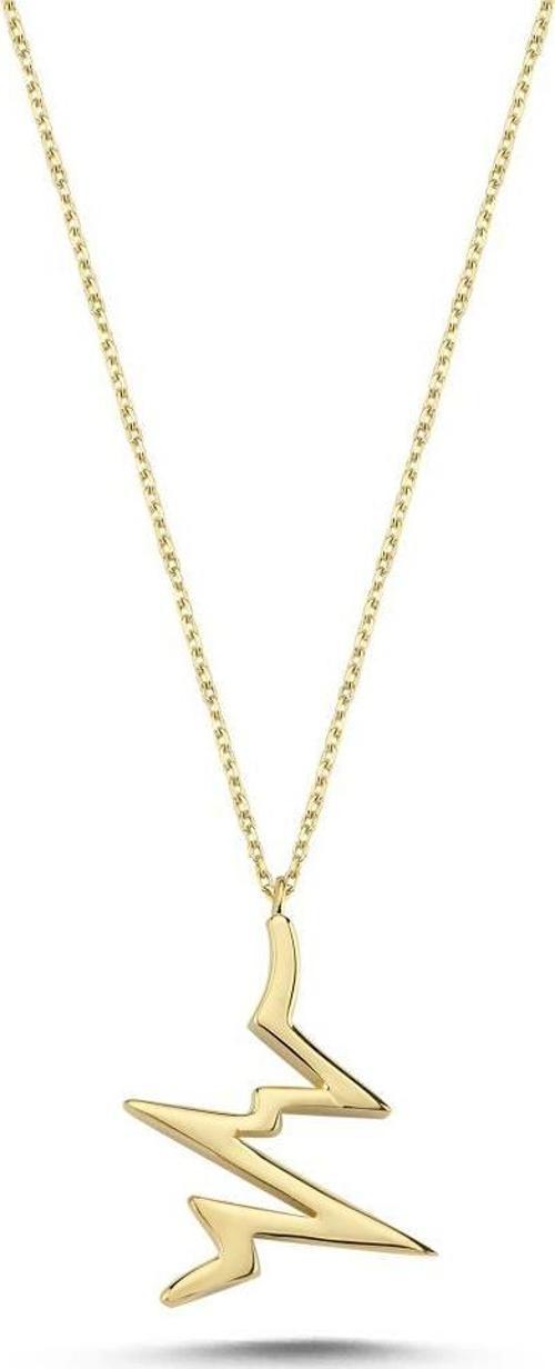 14 Ayar Şimşek Figürlü Altın Kolye