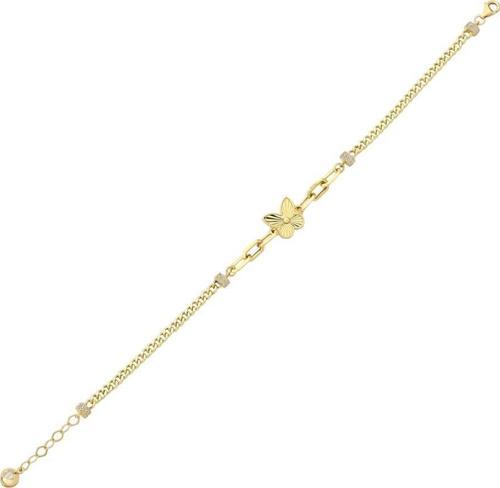 14 Ayar Kelebekli Tasarım Altın Bileklik