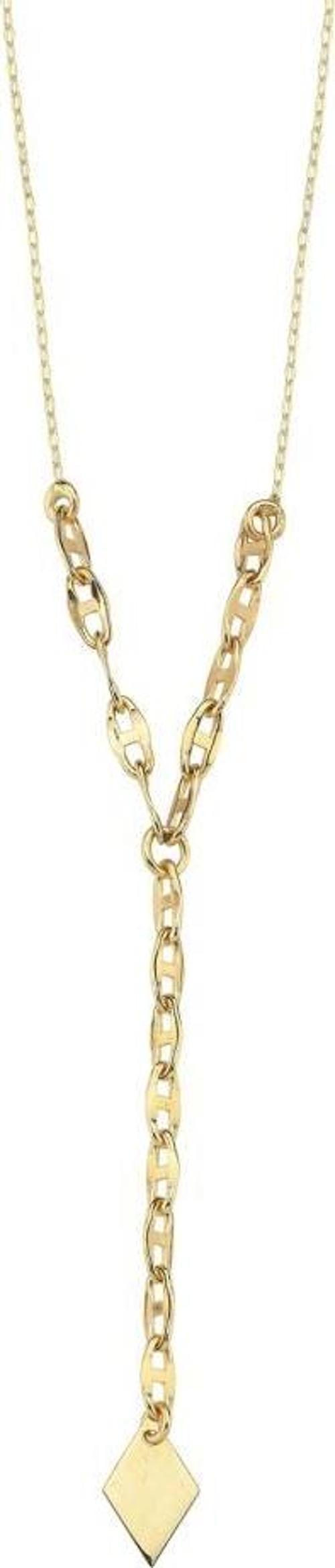 14 Ayar Zincir Uzantılı Tasarım Altın Kolye