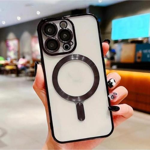 iPhone 15 Pro ile Uyumlu Kamera Korumalı Kılıf Magsafe ile uyumlu Silikon Kılıf
