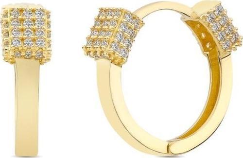 14 Ayar Taşlı Mabel Halka Altın Küpe