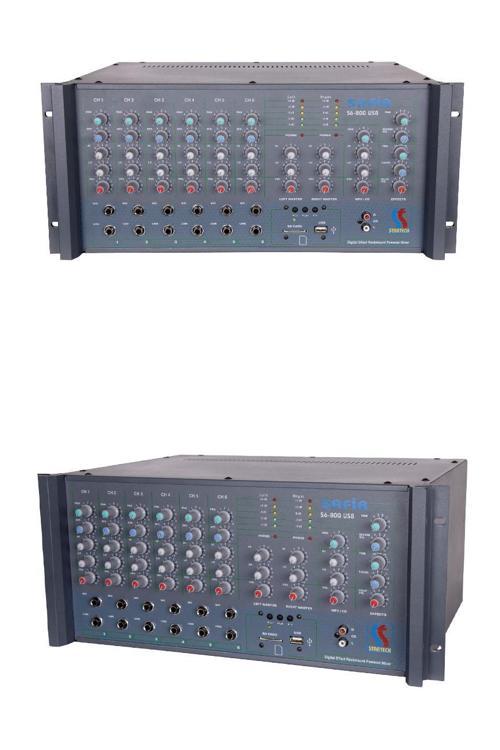 Safir S6-800 USB 2x400W 6 Kanal Stereo Cami Anfisi Power Mixer