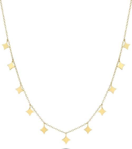 14 Ayar Parla Tasarım Altın Kolye