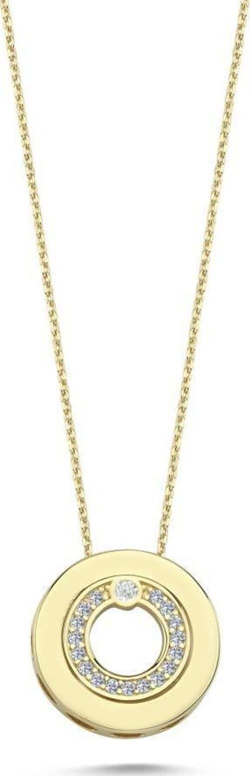 14 Ayar Halka Tasarım Altın Kolye