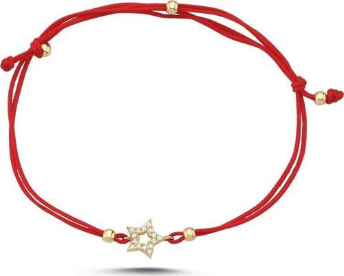 14 Ayar Taşlı Mini Yıldız Altın İpli Bileklik