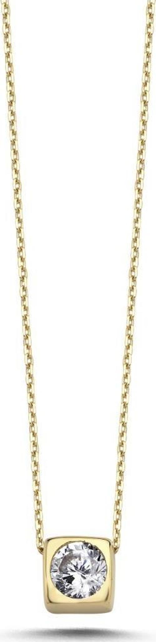 14 Ayar Tektaş Altın Kolye