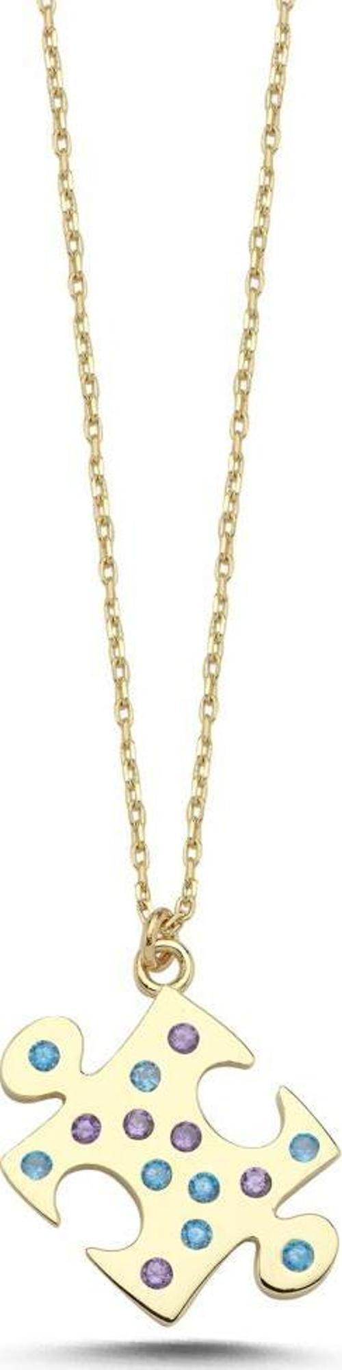 14 Ayar Puzzle Tasarım Altın Kolye