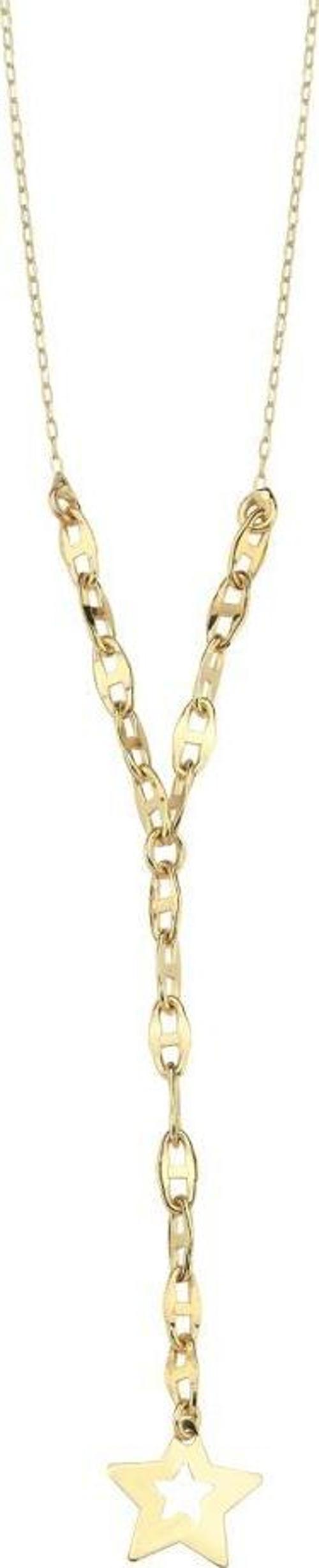 14 Ayar Yıldız Figürlü Tasarım Altın Kolye