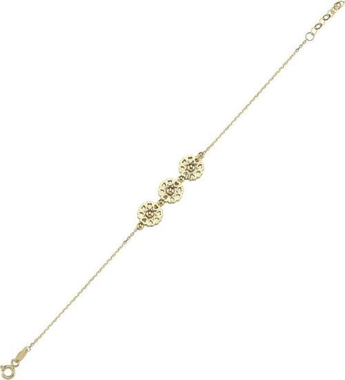 14 Ayar Çiçekli Tasarım Altın Bileklik