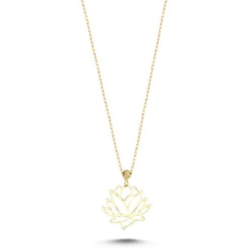 14 Ayar Lotus Altın Kolye