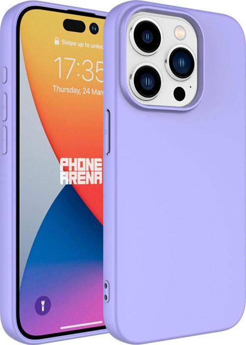 iPhone 15 Pro Max ile Uyumlu Kılıf Kadife Iç Yüzey Silikon Z-Mara Lansman Vieri Kılıf Lila