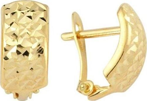 14 Ayar Işıltılı Tasarım Altın Küpe