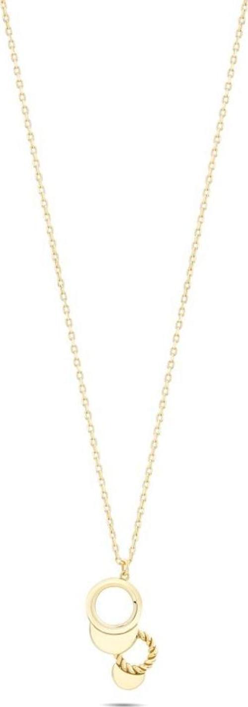 14 Ayar Kelepçe Tasarım Altın Kolye