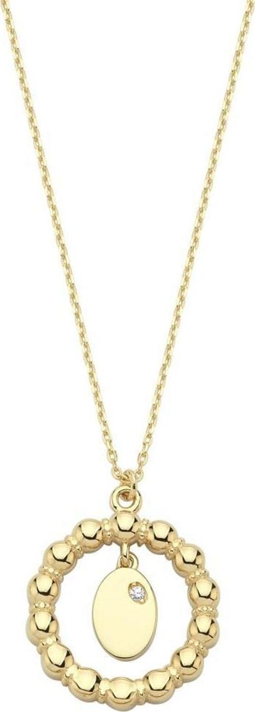 14 Ayar Sallantılı Cerchio Tasarım Altın Kolye