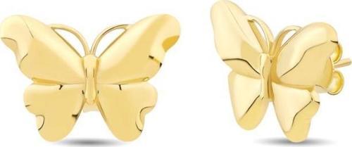 14 Ayar Butterfly Altın Tasarım Küpe
