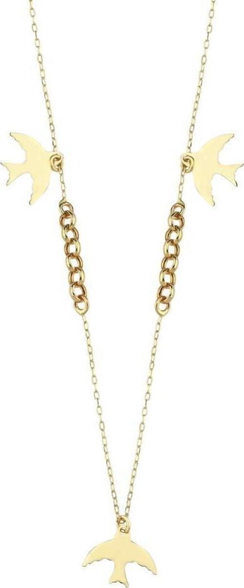 14 Ayar Kırlangıç Detaylı Altın Kolye