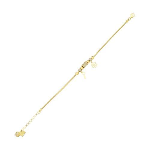 14 Ayar Sallantılı Taşlı Minimal Altın Bileklik