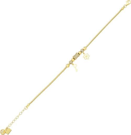 14 Ayar Sallantılı Taşlı Minimal Altın Bileklik