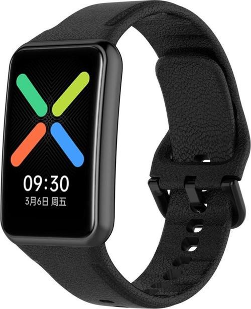 Oppo Watch Free Ile Uyumlu Silikon Tokalı Delikli Spor Silikon Kayış Siyah
