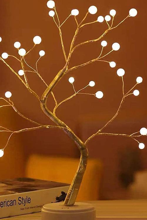 Led Lamba Bonsai Tasarım Mini Ağaç 2 Fonksiyon Bükülebilir kolay Dallar Dokunmatik LED Ağaç -M36ZL-
