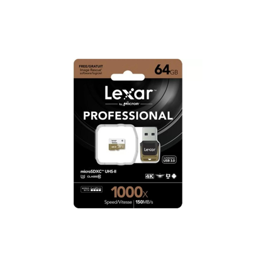 64GB 1000X microSDXC UHS-II U3(V60)+USB 3.0 Reader