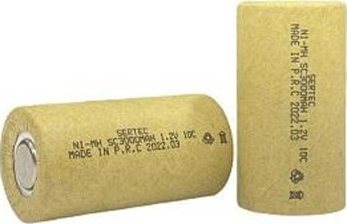1.2V Ni-Mh SC 3000 mAh. Kağıtlı Şarjlı Pil 10C Başsız/Flat Head