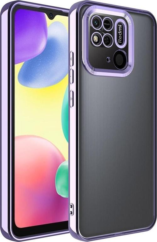 Redmi Note 10 Ile Uyumlu Kılıf Kamera Korumalı Logo Gösteren Colored Z-omega Kapak Lila