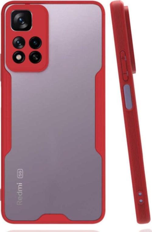 Redmi Note 11 Pro Kılıf Renkli Kenar Perfe Tpu Silikon Kılıf Kırmızı