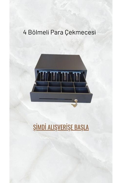 4 Bölmeli Metal Para Çekmecesi