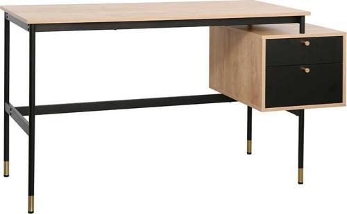 Madrid 2 Çekmeceli Çalışma MasasıCeviz-Siyah 137.5x54x76 cm