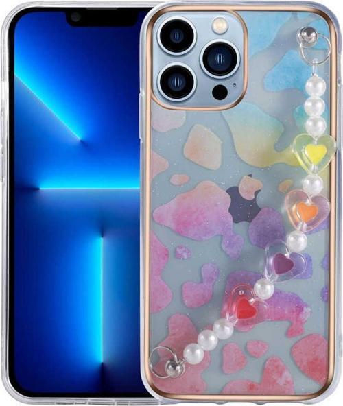 Iphone 12 Pro Ile Uyumlu Kılıf Kalp Desenli Tutacaklı Mellifluous Kılıf Colorful