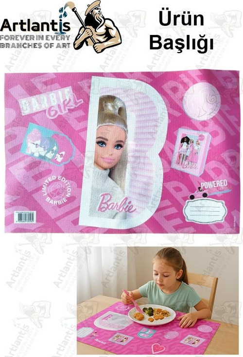 Beslenme Bezi Kız Modeli Yıkanabilir 32x47 cm 1 Adet Beslenme Örtüsü Okul Öncesi Kreş Anasınıfı İlkokul İçin İdeal