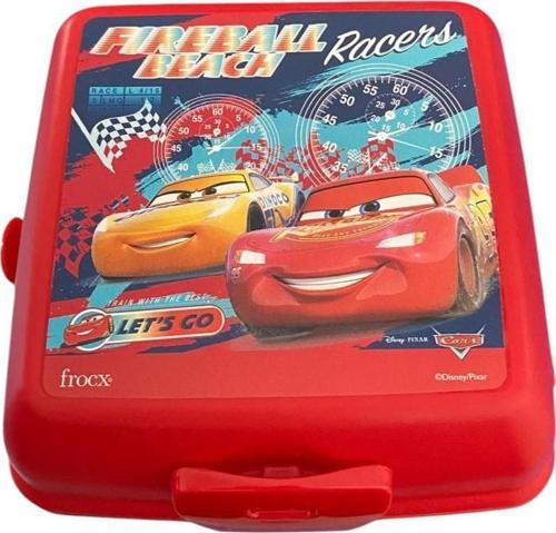 Beslenme Kutusu 4 Bölmeli Cars Kırmızı Renk Erkek Figürlü 1 Adet Yemek Saklama Kabı Beslenme Çantası