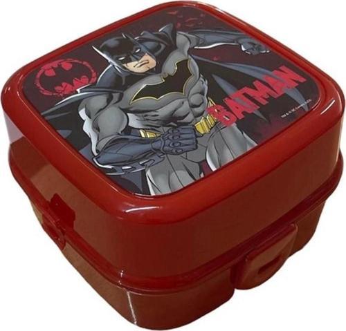 Beslenme Kutusu 4 Bölmeli Batman Kırmızı Renk Erkek Figürlü 1 Adet Yemek Saklama Kabı Beslenme Çantası
