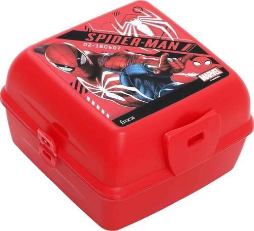 Beslenme Kutusu 4 Bölmeli Örümcek Adam Kırmızı Renk Erkek Figürlü 1 Adet Yemek Saklama Kabı Beslenme Çantası