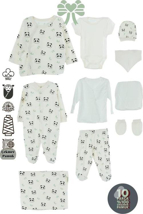 Erkek Bebek Yeni Doğan 10 Lu Zıbın Seti 0-3 Aylık %100 Organik Pamuk Yumuşak OPEB25BBLMOD52