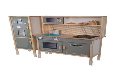 T1038 Ahşap Mutfak Buzdolaplı Sulu Mutfak - Yeşil