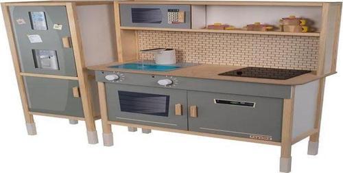 T1038 Ahşap Mutfak Buzdolaplı Sulu Mutfak - Yeşil