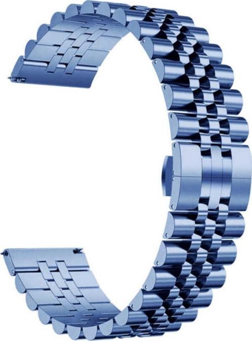 Gear S3 22mm Parlak Metal Klipsli Kordon Lacivert