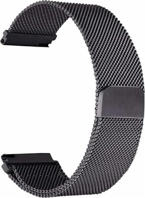 Huawei Watch Gt 3 Pro Ile Uyumlu 46 Mm Kordon Hasır Metal Örgülü Siyah