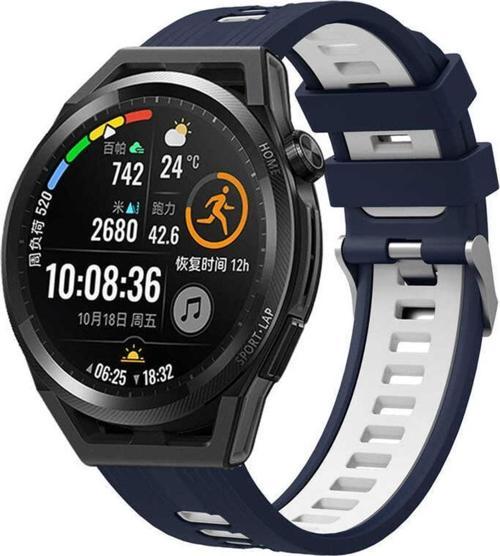 Huawei Watch Gt 3 Pro Ile Uyumlu 46mm Grealish Delikli Silikon Kordon Lacivert