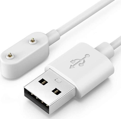 Huawei Honor Band 7 Ile Uyumlu Akıllı Saat Için Manyetik Usb Şarj Kablosu Beyaz